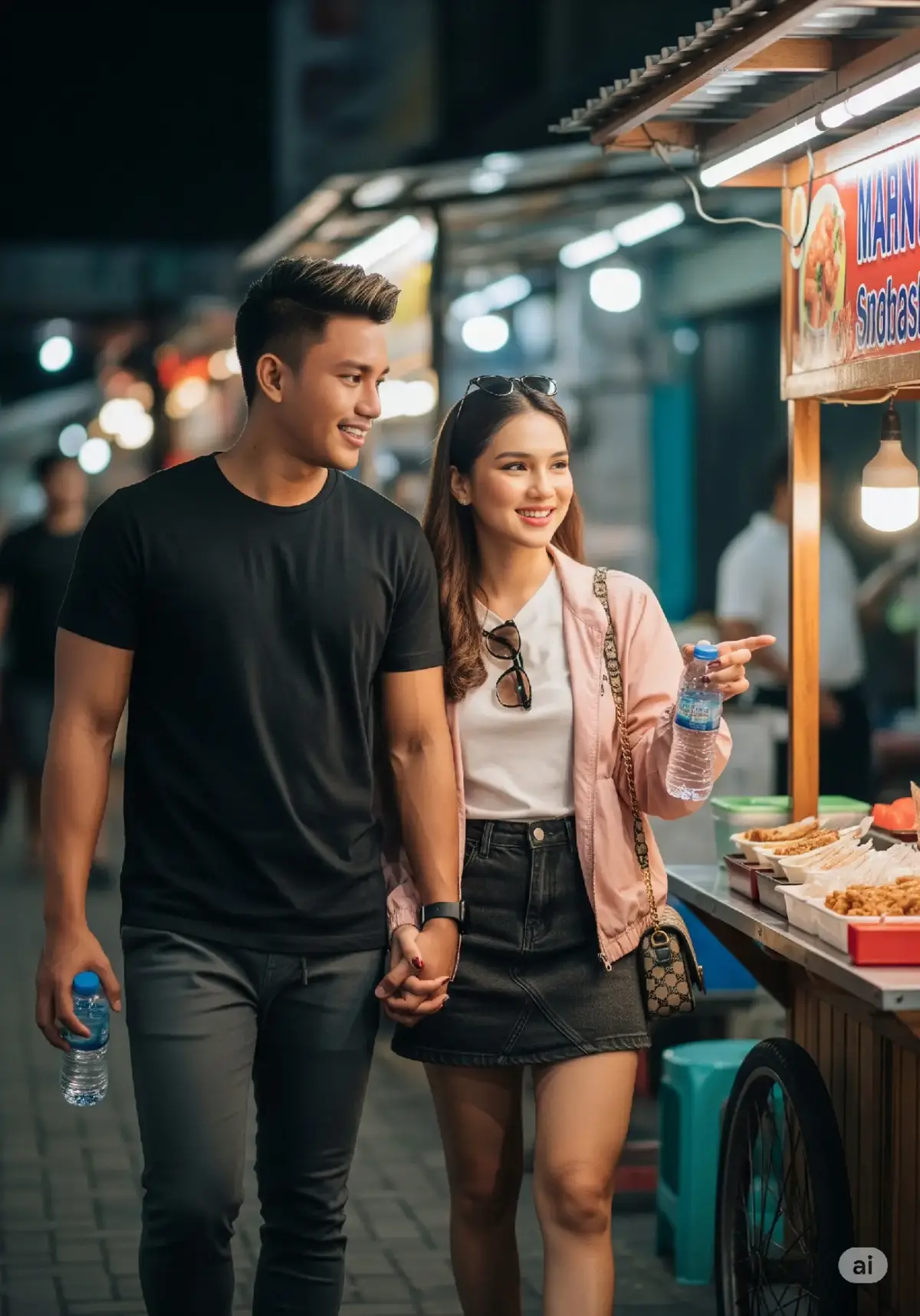 jajanan dlu dengan kk davina✨ #romantis #trendtiktok #jalanjalan #ai #gemini #davinakaramoy 