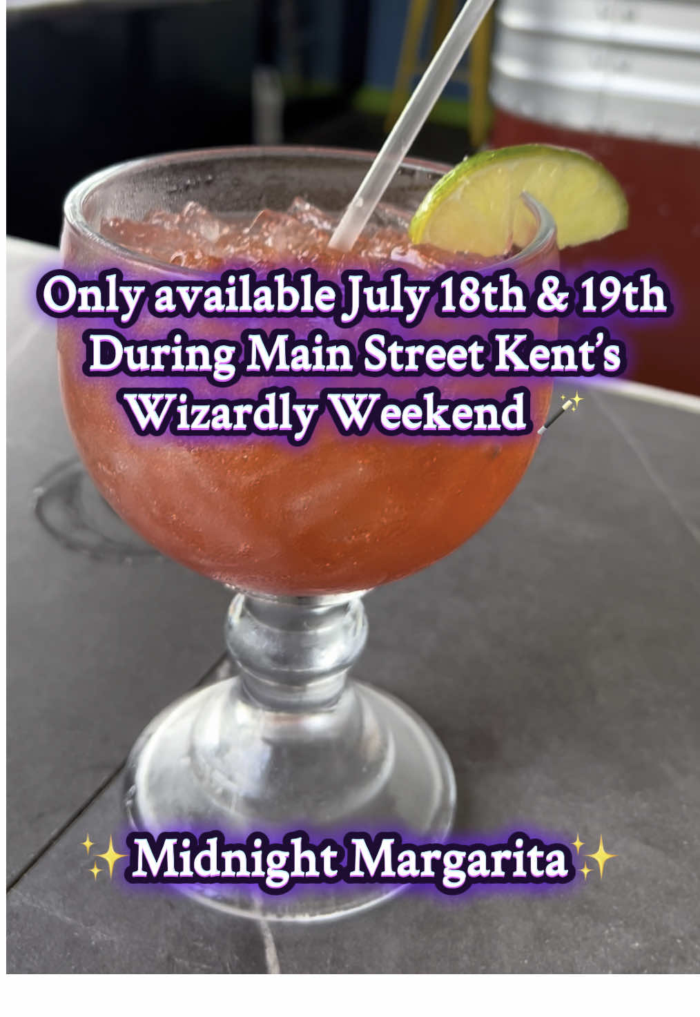 One of our Main Street Kent’s Wizardly Weekend drink specials! Stay tuned for more! #mikesplacekent #mikesplace #kentohio #ksu #wizardlyweekend #mainstreetkent #eatlocal #eatlocalohio #midnightmargarita #midnight #margarita #practicalmagic 