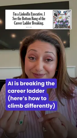 LinkedIn's top executive just confirmed the career ladder is broken - here's how to climb without it... 👀   AI is eliminating entry-level jobs. But here's the part they missed - those jobs were our training ground.   • How to build a career when the ladder's gone 🪜 • Think strategically from day one, don't wait for promotion • Build your personal brand alongside your job performance • Use AI as your accelerator, not your replacement • Master the power skills that can't be automated • Create visibility beyond your immediate team 🔍 • Control your own narrative and value proposition   The brutal truth? The new workplace doesn't reward time served - it rewards value delivered 🎖️   Without entry-level roles to teach us the basics, professionals need to become self-directed learners and strategic thinkers immediately.   The game changed. Are you adapting fast enough?   Comment the word ELITE to get access to my free, no-fluff newsletter, The Elite Edge, packed with career trends, insider intel, and corporate truths no one else will tell you 👇   CC: Raman, Aneesh. “I’m a LinkedIn Executive. I See the Bottom Rung of the Career Ladder Breaking.” The New York Times, 19 May 2024,   https://www.nytimes.com/2025/05/19/opinion/linkedin-ai-entry-level-jobs.html?smid=url-share   #deepalivyas #eliterecruiter #recruiter #recruitment #jobsearch #corporate #ai #futureofwork #careerladder #entrylevel #careeradvice #linkedin #automation #jobmarket #careerstrategy #workplaceskills #professionaldevelopment #careerchange #digitalskills #workfuture