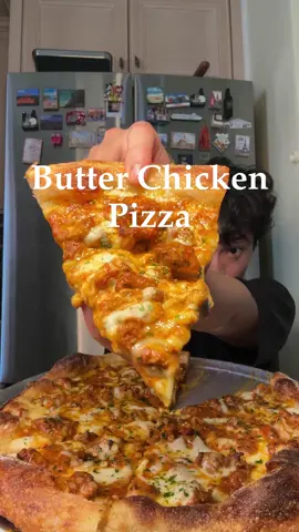 Butter Chicken Pizza. This has been a top request and made it with ingredients I had at home. Baked on @Baking Steel Company use code TEDSZAZA for 10% off. #pizza #indianfood #butterchicken #EasyRecipe #homemade #mukbang #asmr #crunch #easyrecipe #fusionfood