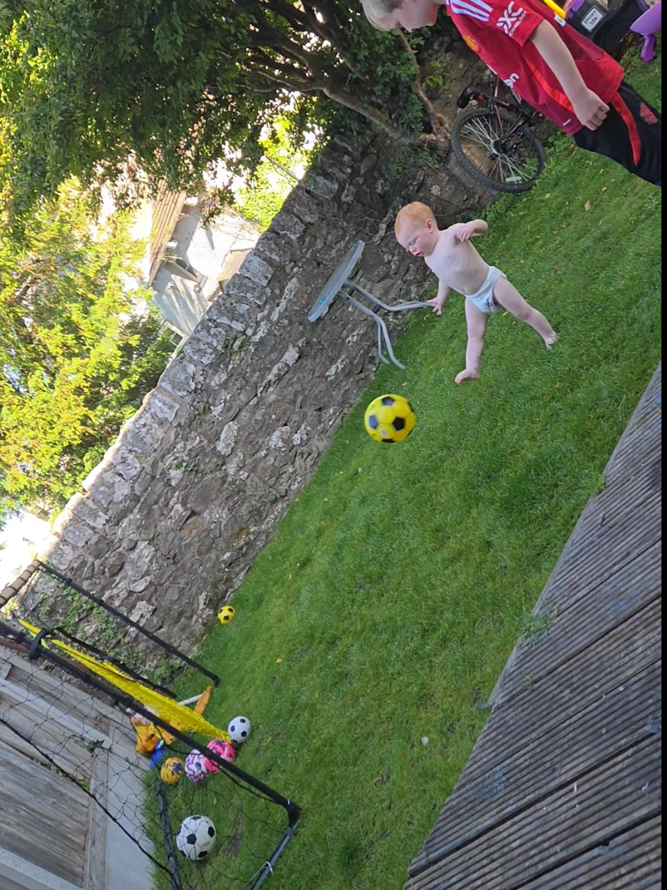 Scored his first ever top bins at 16 months old #topbins #footballtiktok #football #gingerprince #toddlerfootball #babyballer #gingerstarboy 