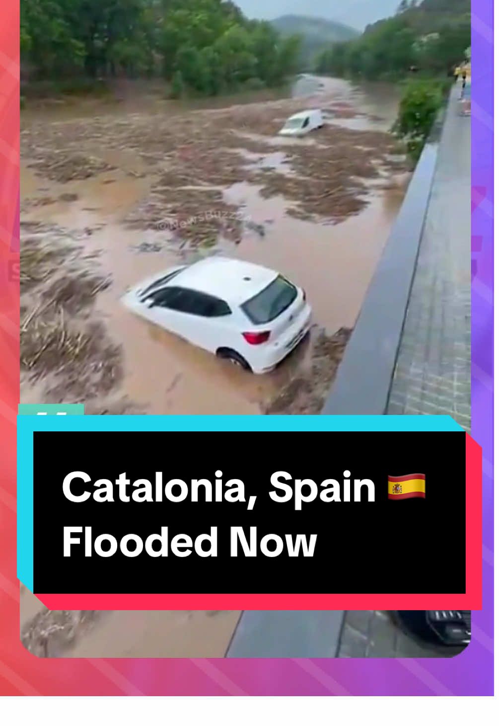 Flood Emergency in Catalonia: Streets & Cars Submerged After Torrential Rain 🌧️🇪🇸 A powerful DANA storm system has swept across Catalonia and northeastern Spain, dumping up to 100 mm of rain in just one hour in areas like Girona, Barcelona, Tarragona, and Lleida. Flash floods have inundated streets, swept away vehicles, and triggered over 30 emergency incidents—though thankfully no casualties have been reported so far. The military emergency unit has been deployed to assist with road blockages, fallen trees, and water rescues  . Authorities have issued orange-level weather warnings, advising people to stay off the roads and avoid flooded areas. The deluge is expected to continue into tonight before tapering off. #CataloniaFlood #DANAstorm #SpainWeather #FlashFlood #Girona #Barcelona #FloodAlert #StaySafe #NewsBuzz247 #uknews #ExtremeWeather #EuropeFloods #RescueOps #fyf #fy