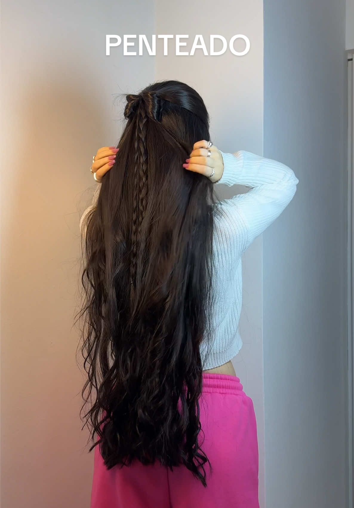 esse penteado de lacinho ficou um graça 🎀🤌🏻 #hairtutorial #tutorial #penteado #hairstyles #laço #cabelolongo #penteados 