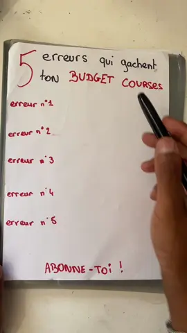 5 erreurs qui ruinent ton budget courses #budget #gerersonargent #éducationfinancière #gerersonbudget 