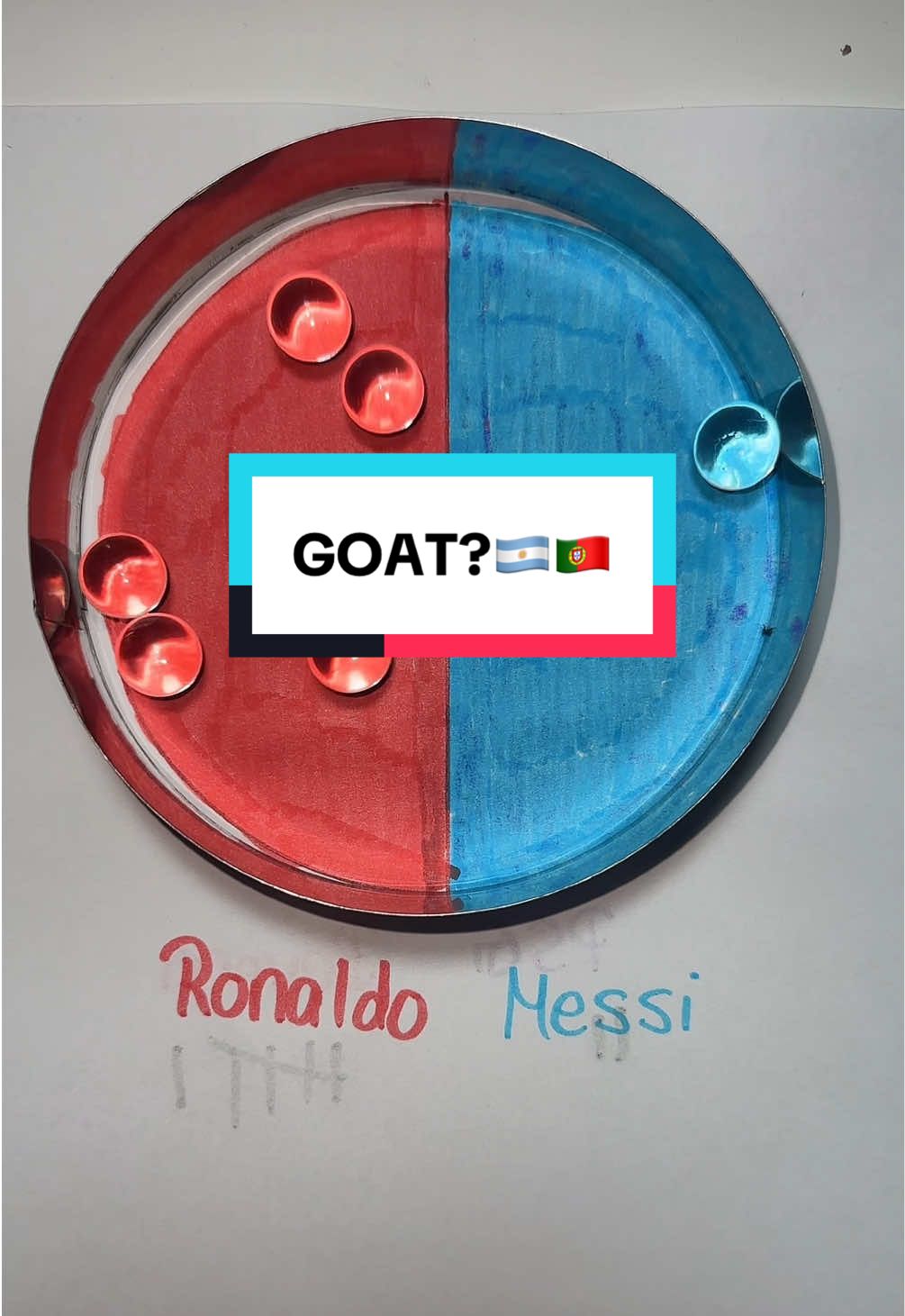 Settling the GOAT Debate 🇵🇹 vs 🇦🇷 #cristiano #messi #goatdebate #ronaldo #lionelmessi #footballtiktok #coincidence 