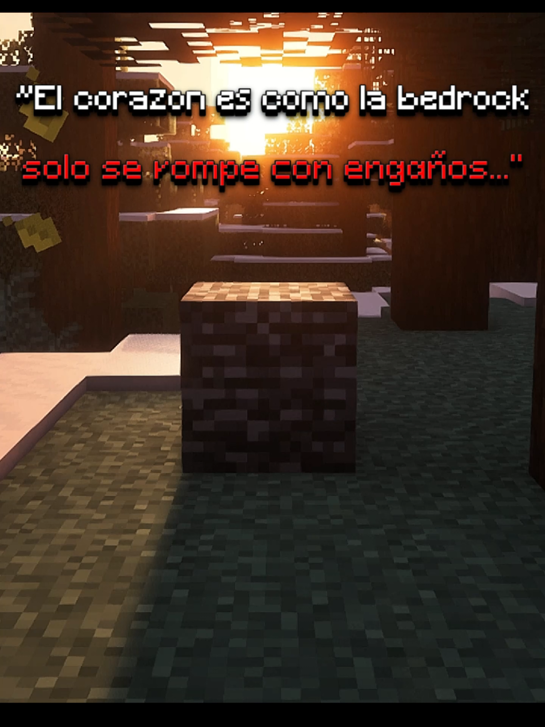 SOLO ASI SE ROMPE LA BEDROCK 🖤🥺 #fyp #Minecraft #frases #viral #amor 