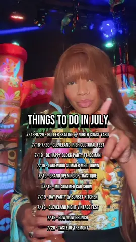 Over 50 events happening in Cleveland and across Ohio this July. I’ve included a lot of them and added all of the flyers to this video, so feel free to pause and screenshot anything you’re interested in. I know there’s still a lot I didn’t catch. If you’d like your event featured in the August video, please send me an email. Let’s keep the summer going strong. 7/12-8/24 - ASIAN LATERN FESTIVAL 7/13 - GOLDIE’S DONUTS DJ POP UP  7/13 - CAIN PARK ARTS FESTIVAL 7/15 - SUMMER IN SICILY 7/15 - WIZ KHALIFA & SEAN PAUL 7/16 - TASTE OF NOLA ON LADY CAROLINE 7/17 - POOL PARTY LUAU  7/17-7/19 - ST. PAUL GRECIAN FESTIVAL 7/18 -SIP OF SUMMER @ MORTON’S  7/18 - BBQ & HOT SAUCE FESTIVAL 7/18-7/19 - KOUNTRY WAYNE 7/18-8/29 - ROLLER SKATING @ NORTH COAST YARD  7/18-7/20 - CLEVELAND IRISH CULTURAL FEST 7/19 - BE HAPPY BLOCK PARTY FT. DOMANI 7/19 - LAKEWOOD SUMMER MELT DOWN 7/19 - GRAND OPENING OF TOASTIQUE  7/19 - MID SUMMER CAR SHOW  7/19 - DAY PARTY @ SUNSET KITCHEN  7/19 - CLEVELAND NIGHT VINTAGE FEST 7/19 - BOW WOW BRUNCH  7/20 - TASTE OF TREMONT  7/20 - ALL WHITE AFFAIR  7/20 - SOLE CONVENTION 7/20 - JULY DRAG BRUNCH BINGO 7/20 - LUAU ON THE LAKE - GOODTIME III 7/22-7/27 - LAKE COUNTY FAIR  7/24-7/27 - SISTER ACT THE MUSICAL 7/25 - JON B @ HOUSE OF BLUES  7/25 - GLOW IN THE DARK PAINTING  7/25 - WWE SMACKDOWN 7/25 - PAULY D @ FWD  7/25 - CITY SOCIAL ANNIVERSARY @ AVIATOR 7/25-7/26 - EARTHQUAKE @ THE FUNNY BONE 7/26 - BROADVIEW HEIGHTS BEER FEST 7/26 - TEQUILA FESTIVAL 7/26 -KIRA J POETRY SLAM 7/27 - HIM & ME FATHER & DAUGHTER DANCE 7/27 - DAYLIGHT THE ULTIMATE DAY PARTY 7/30 - EARTH WIND & FIRE 7/31 - A TASTE OF BLACK CLEVELAND  #thingstodoincleveland #thingstodoincle #eventsincleveland #julyeventsincleveland #CLEFoodieTee #cleveland #ohio #cle 