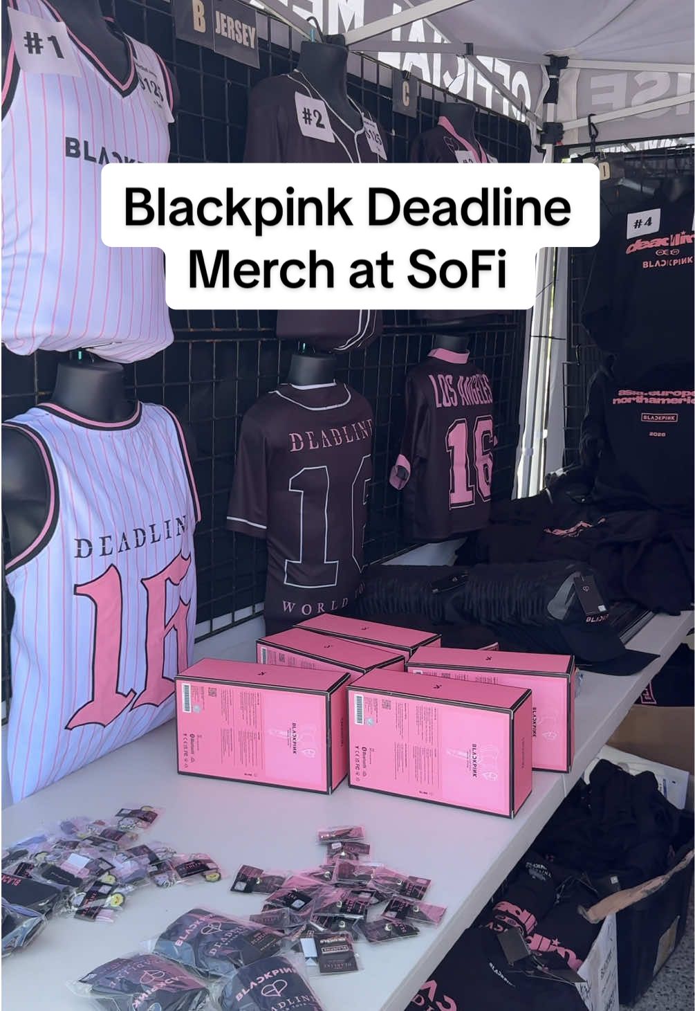 Went to the Blackpink Deadline merch stand on Touchdown Dr. at SoFi right before it opened at 12pm today, only waited 30 mins in line! You can buy all the merch online as well. • • • #blackpink #blackpinkdeadline #blackpinkinyourarea #sofi #losangeles #blackpinkmerch 