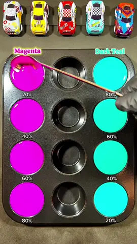Color Guessing Challenge When Mixing 20% Magenta and 80% Dark Teal #asrm #colormixing #colormix #colors #mixingcolors #coloring #painting #asmr 