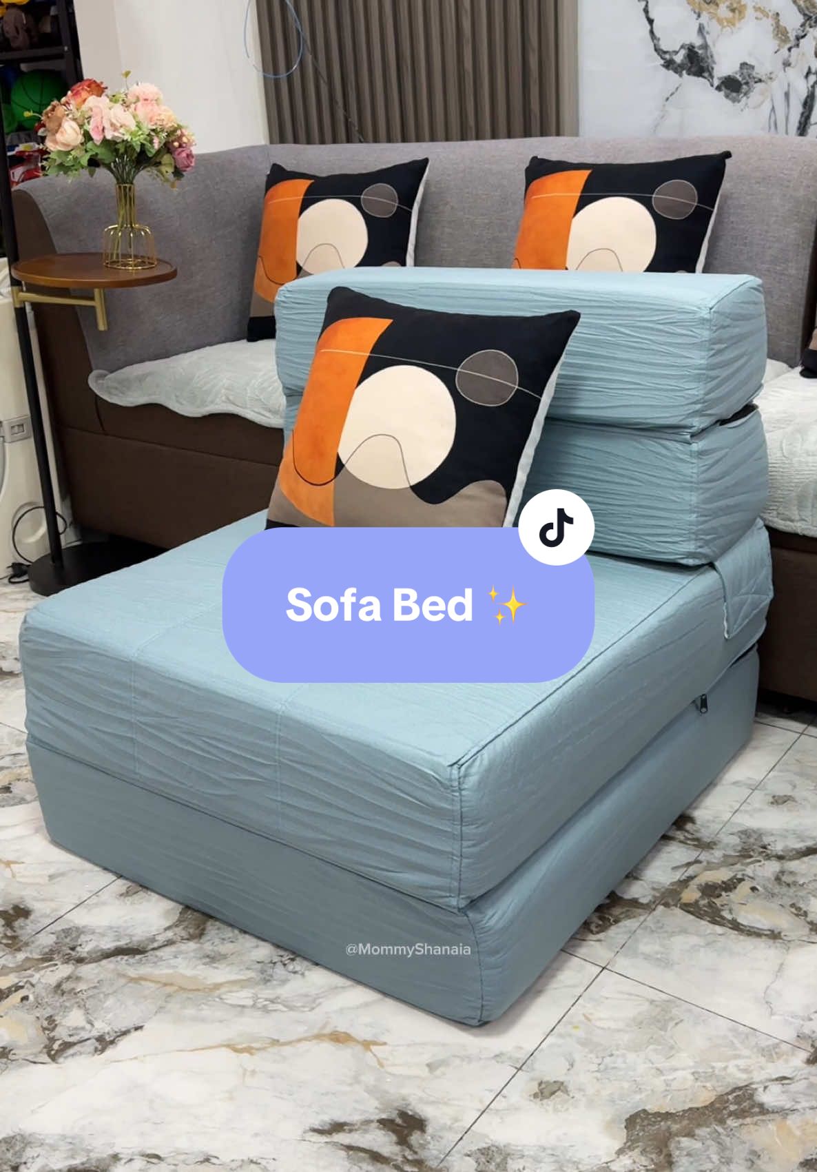 Yung ganung kaliit na box, malaking sofa bed pala ang laman😅🥰 #sofabed 