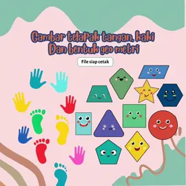 gambar telapak tangan kaki dan bentuk geometri untuk selingan game saat MPLS