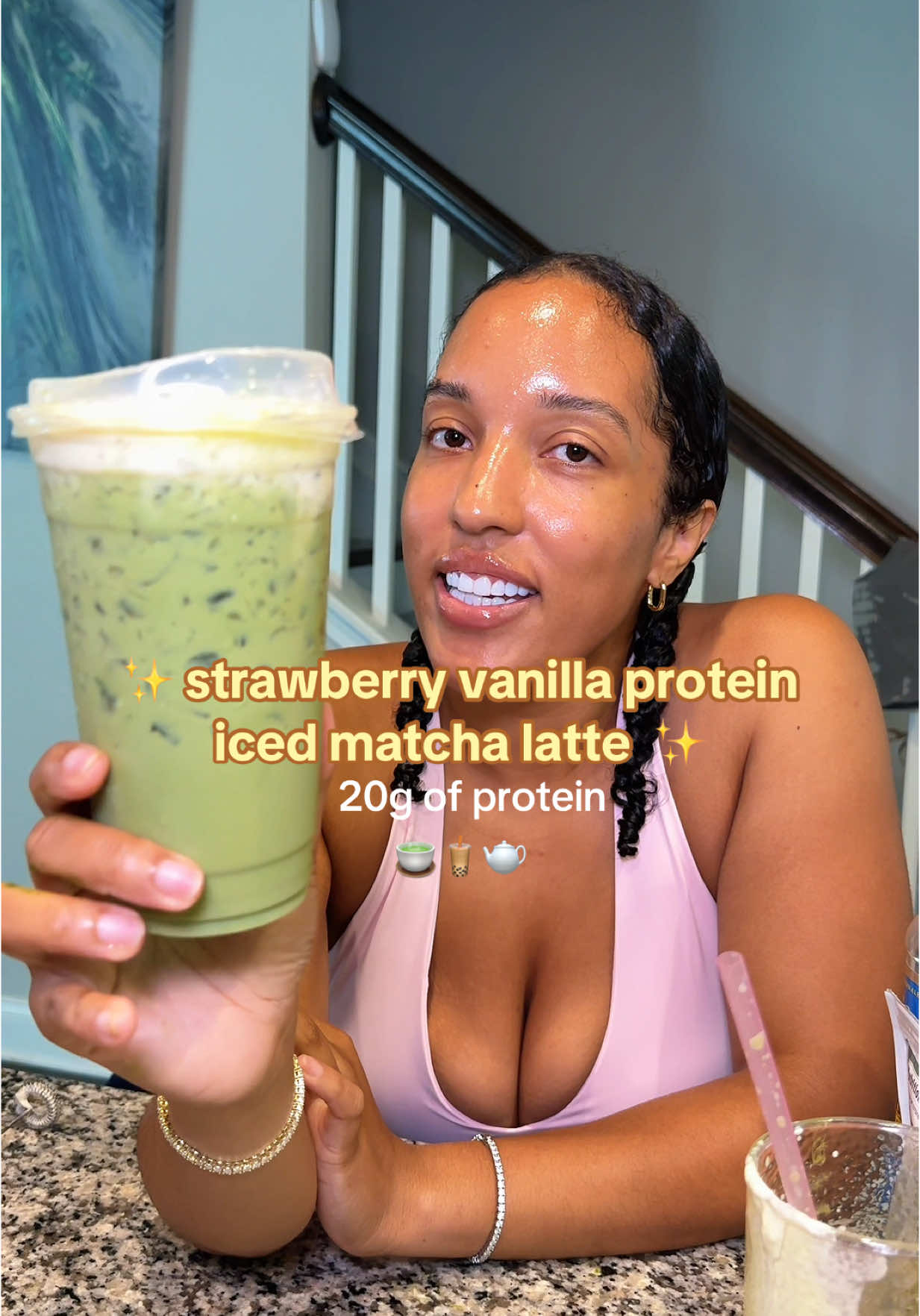 Replying to @Tru a protein matcha hates to see me coming. So good every single time 💕 #proteinmatcha #matcha #spylt #proteinshake #dealsforyoudays #tiktokshopcreatorpicks 