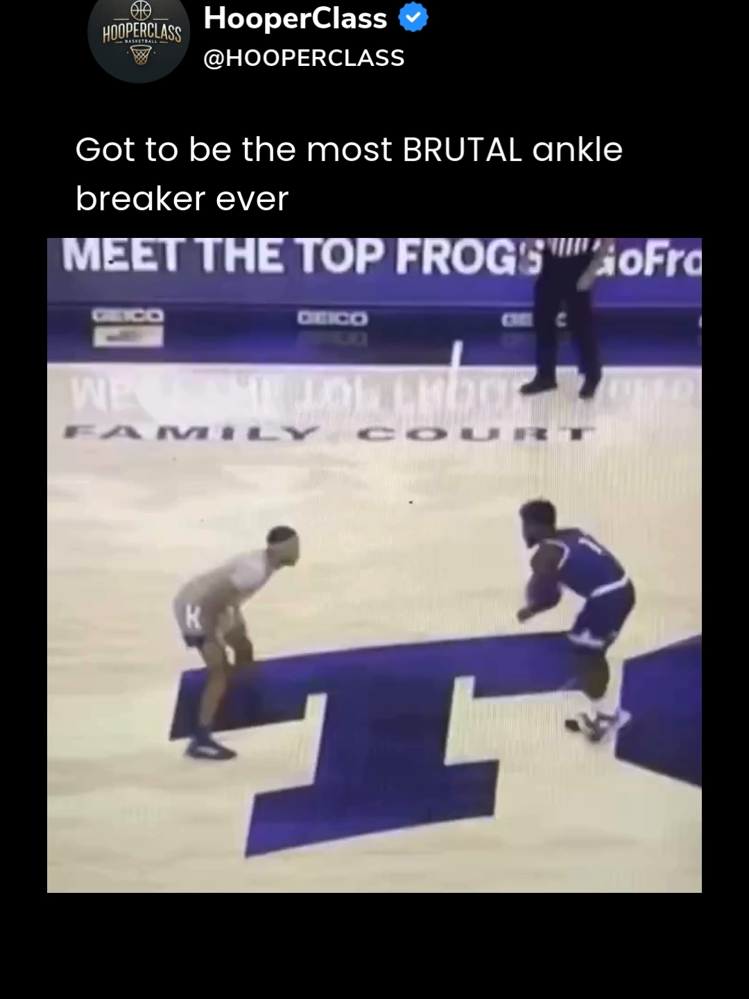 Got to be the most BRUTAL ankle breaker ever#basketballlife #basketballislife #basketball #ballislife #Basketball #dunkon #hoops #basketballtiktok #dunk #celly #2k