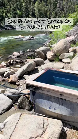 Sunbeam Hot Springs in Stanley, Idaho. #mountains #idaho #hotsprings #wander #viralsound #creatorsearchinsights #fyp #tiktokchallenge 