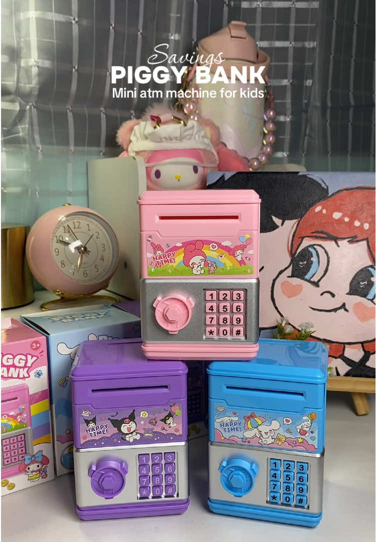Cutie saving bank for kids #savingbank #atmmachineforkids #piggybank #savingchallenge #iponchallenge #sanrio #kuromi #mymelody 