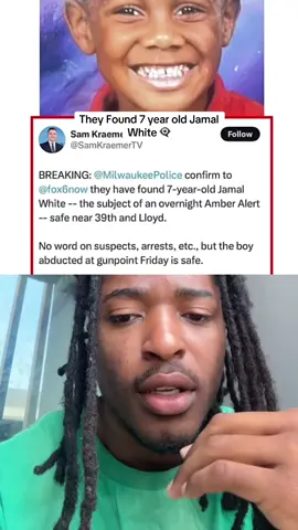 They Found 7 year old Jamal White Let’s Do this For every baby that we can 💯 PROTECT THE KIDS ‼️‼️‼️#wisdom6last  #justiceforjamal #jamalwhite #truecrime #kidnapped #awearness #humantrafficking #fyp #foryou 