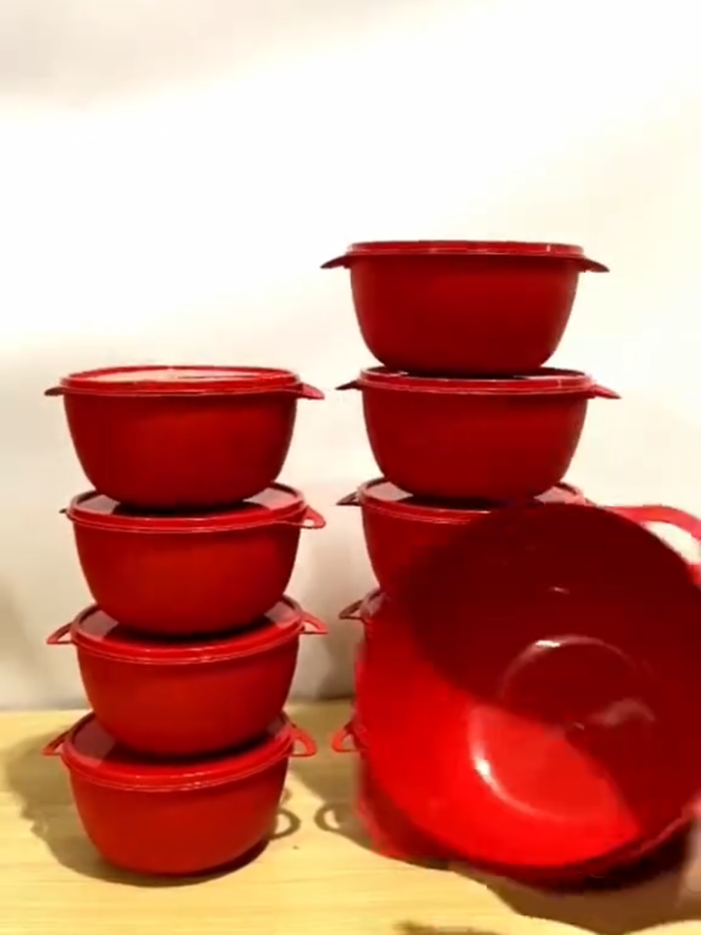kit com 10 potes de plástico