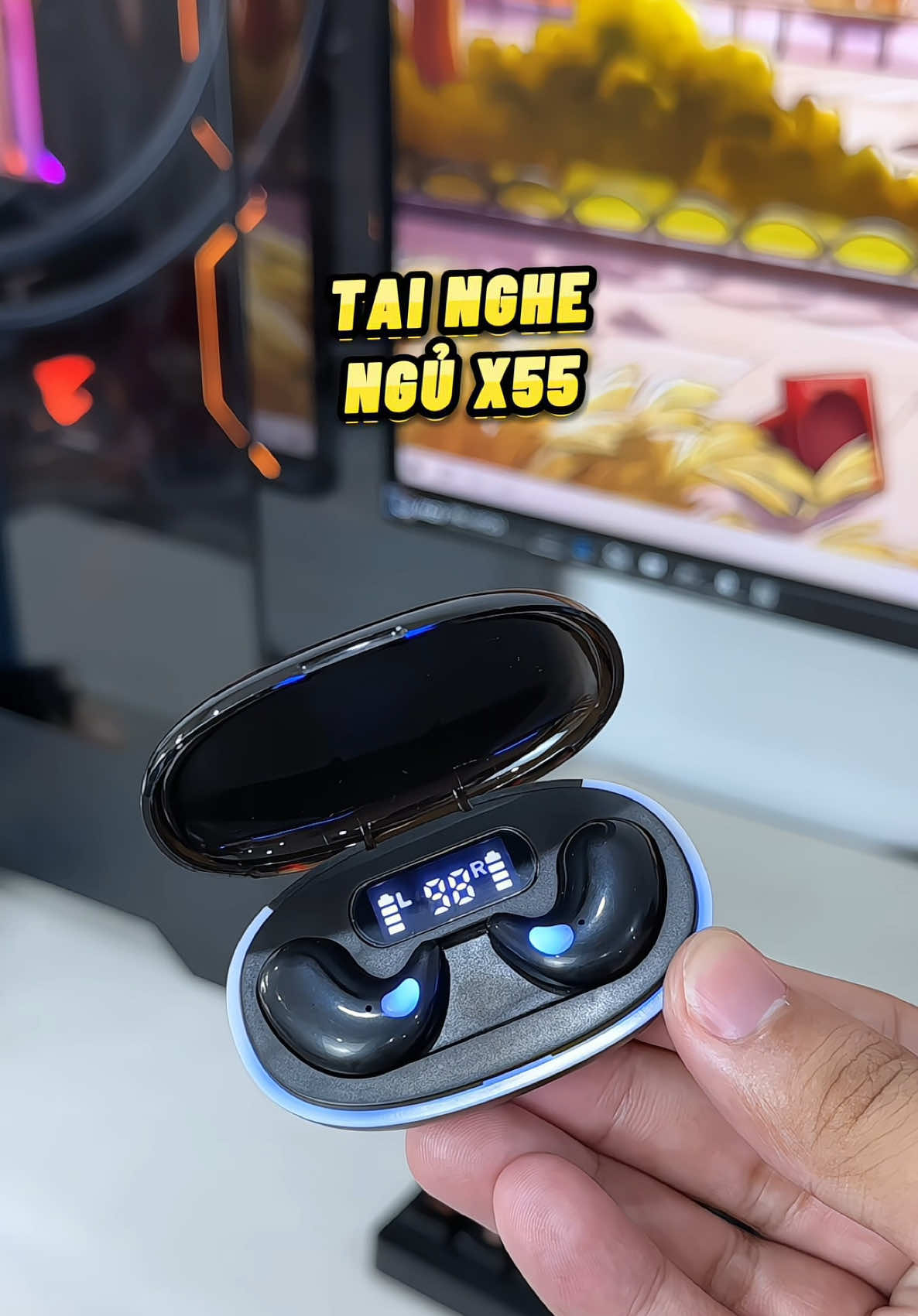 Tai nghe bluetooth ngủ X55 kèm phụ kiện #viral #fyp #docongnghe #phukiendienthoai #tainghe #tainghebluetooth #tainghex55 