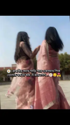 🌼..বান্ধবীর সাথে শাড়ি পরে একসাথে পিক তোলার স্বপ্ন টা স্বপ্ন -ই রয়ে গেল ..😔 #viraltiktok #pyfツ #fouryoupage #viralvideo 