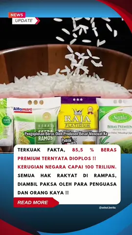 Korupsi Beras Premium Senilai 99 Triliun Rupiah ?? ‼️‼️  #korupsi #beraspremium #pejabatkorup #beritaviral #xybca #4u #fyp #tiktoktainment  