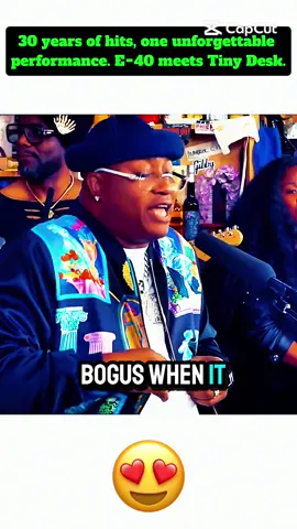30 years of hits, one unforgettable performance. E‑40 meets Tiny Desk. 1.	#E40 	2.	#TinyDesk 	3.	#BayAreaRap 	4.	#Hyphy 	5.	#BlackMusicMonth 	6.	#RapLegend 	7.	#LivePerformance 	8.	#ChoicesYup 	9.	#TellMeWhenToGo 	10.	#MusicHistory