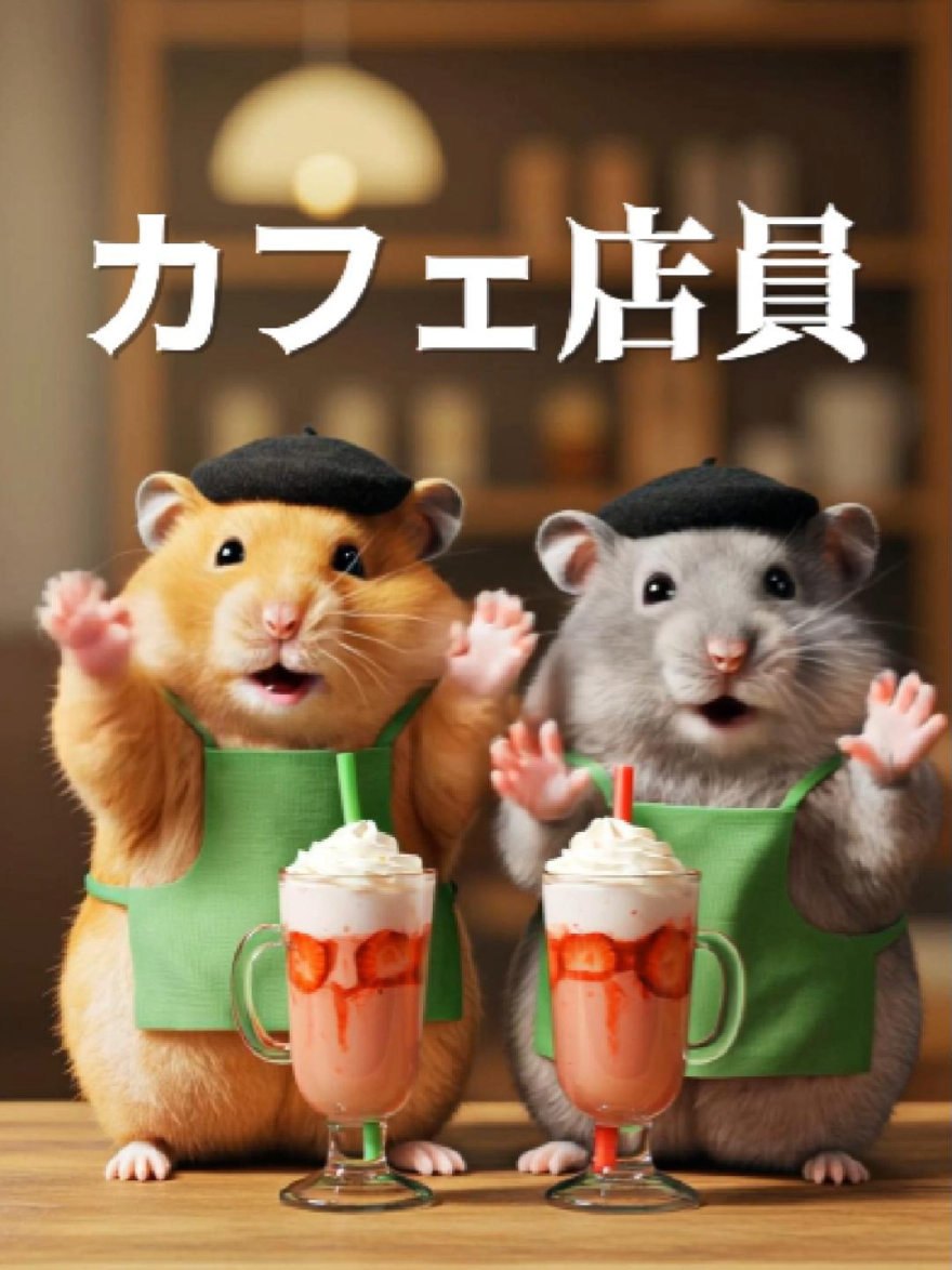 カフェ店員 #ハムスター #ai #動物 #カフェ 