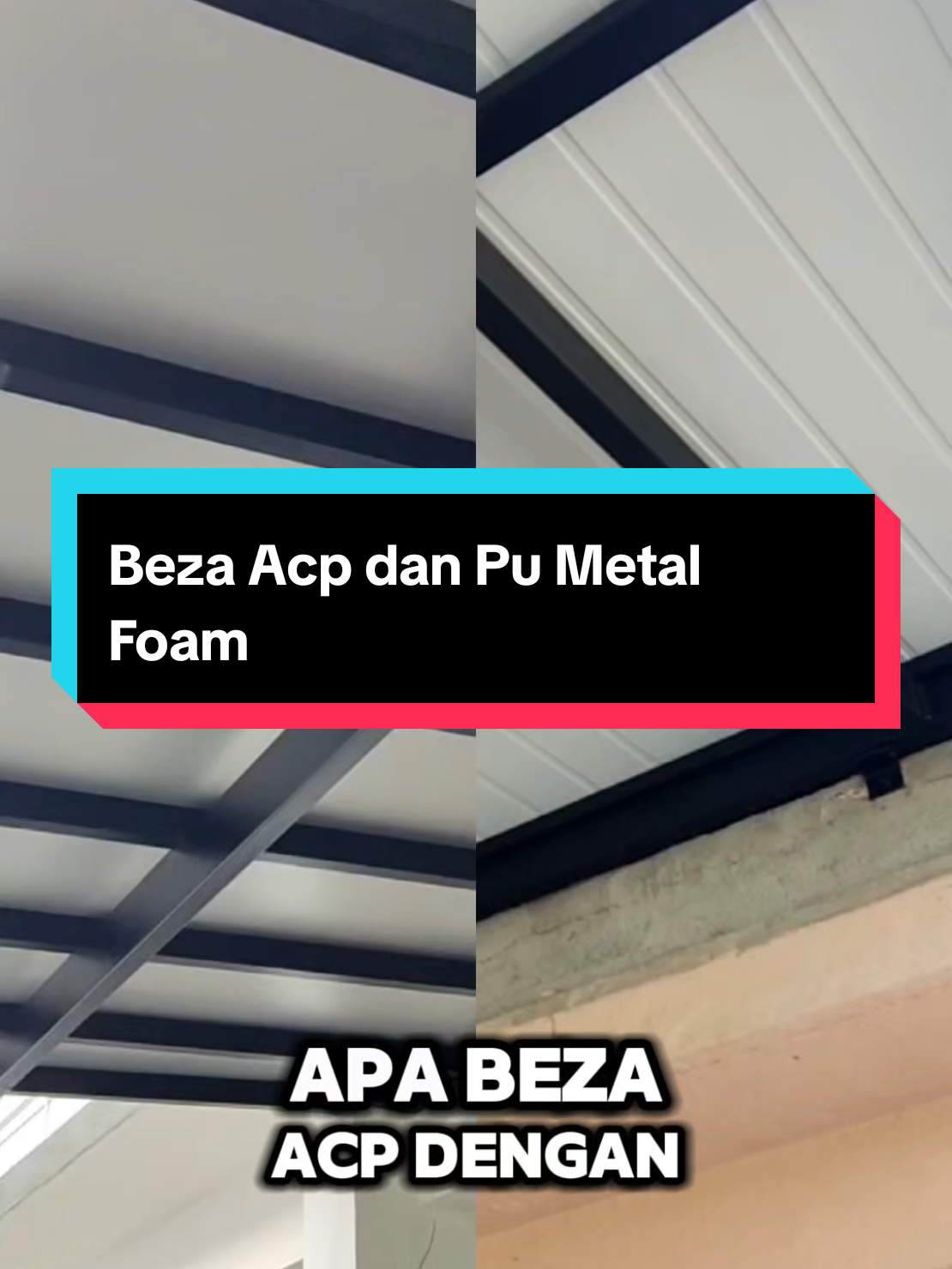 Beza acp dan pu metal #pumetalawning #acp #awningbaru #awningrumah #ironguardz #glozons 