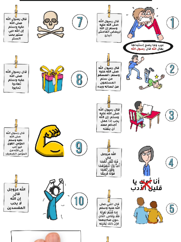 عشرة نصائح تربوية تعلمها لطفلك من القرآن والسنة #القران #السنة #التربية #الخير 