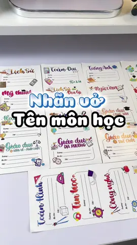 Nhãn vở đã đẹp mà còn có 1🐠/cái thôi đó #nhanvomonhoc#nhanvo#dodunghoctap#temo#thaosophiaaa 