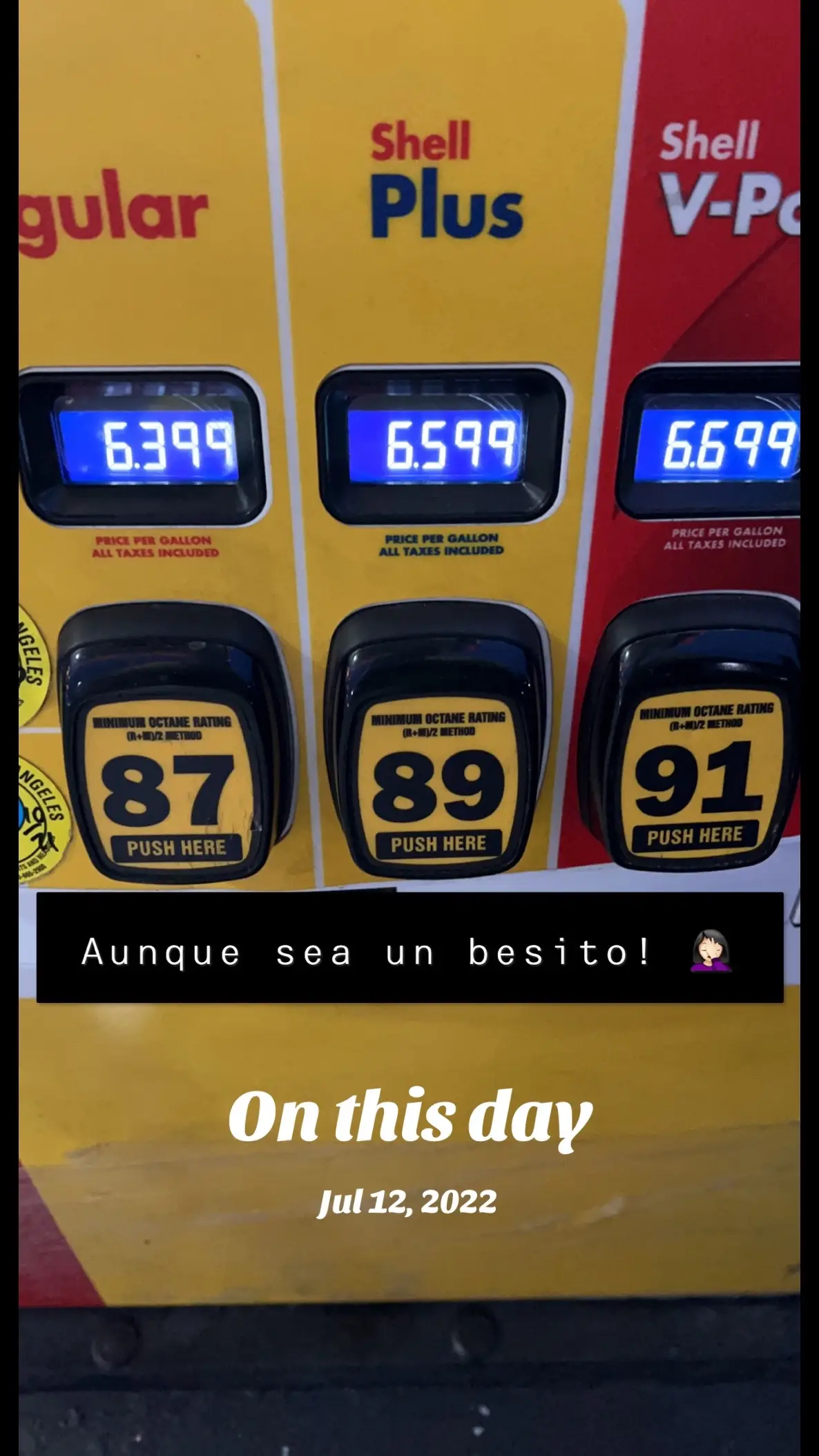 Now I understand why I get excited when I gas up at $4.28 in S.D. ($3.83 in L.A.) #onthisday 