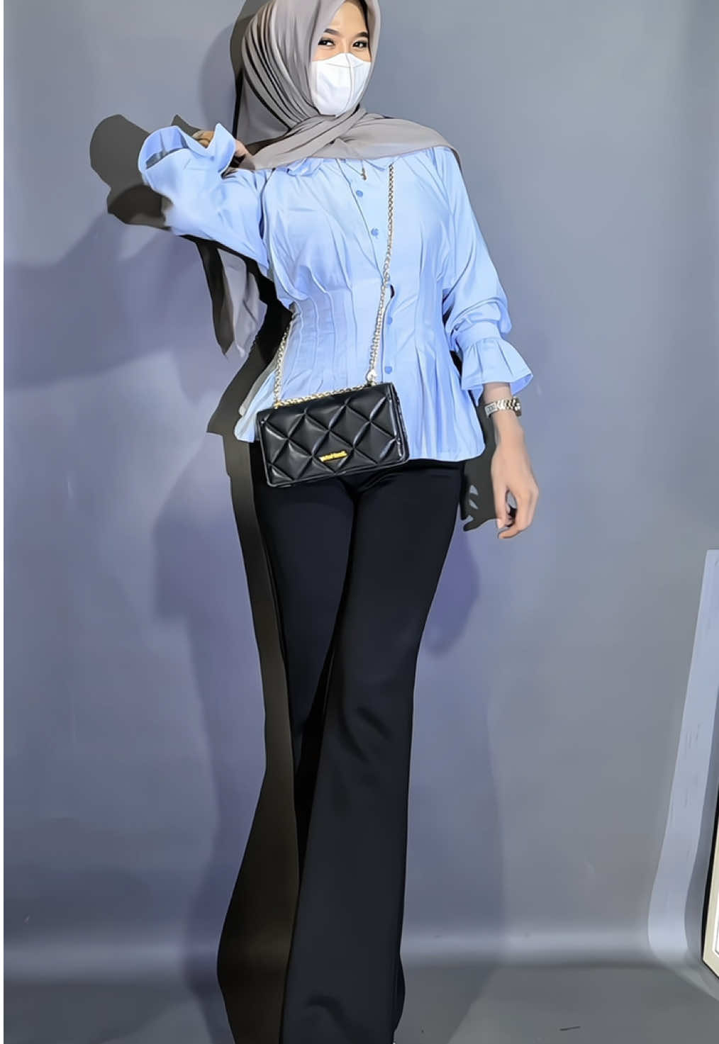 Blouse fit body murah,warna baby blue ga kalah cakep #blouse #blousemurah #blousewanita #outfitinspo 