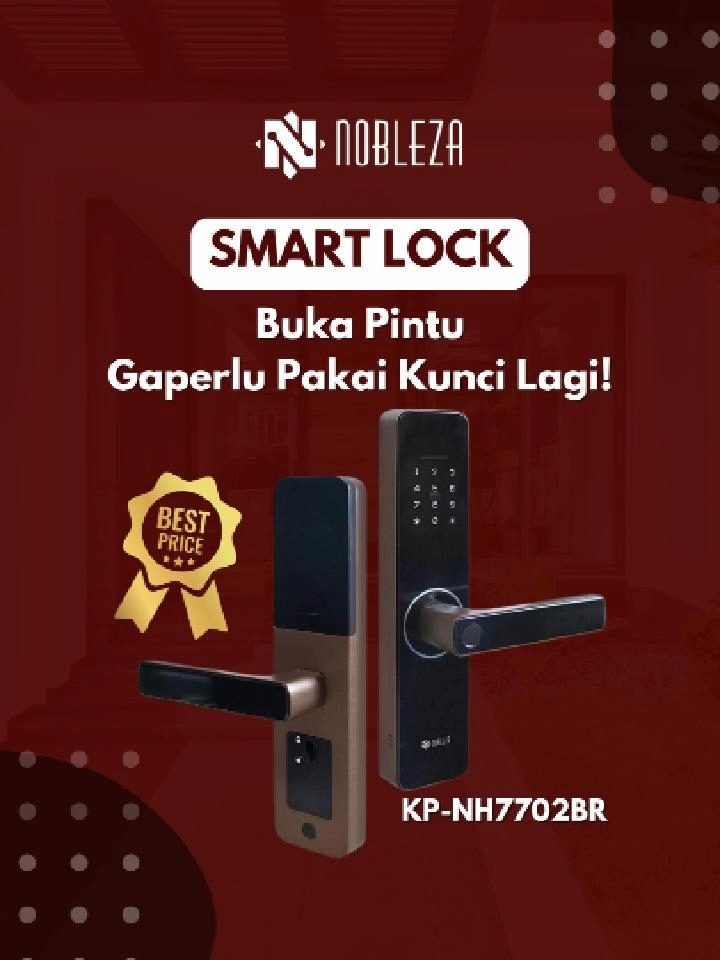 Mau yang canggih tapi hemat? Smart lock ini jawabannya! #smartlock #Noblezahardware #handlepintu #kunci #xybca