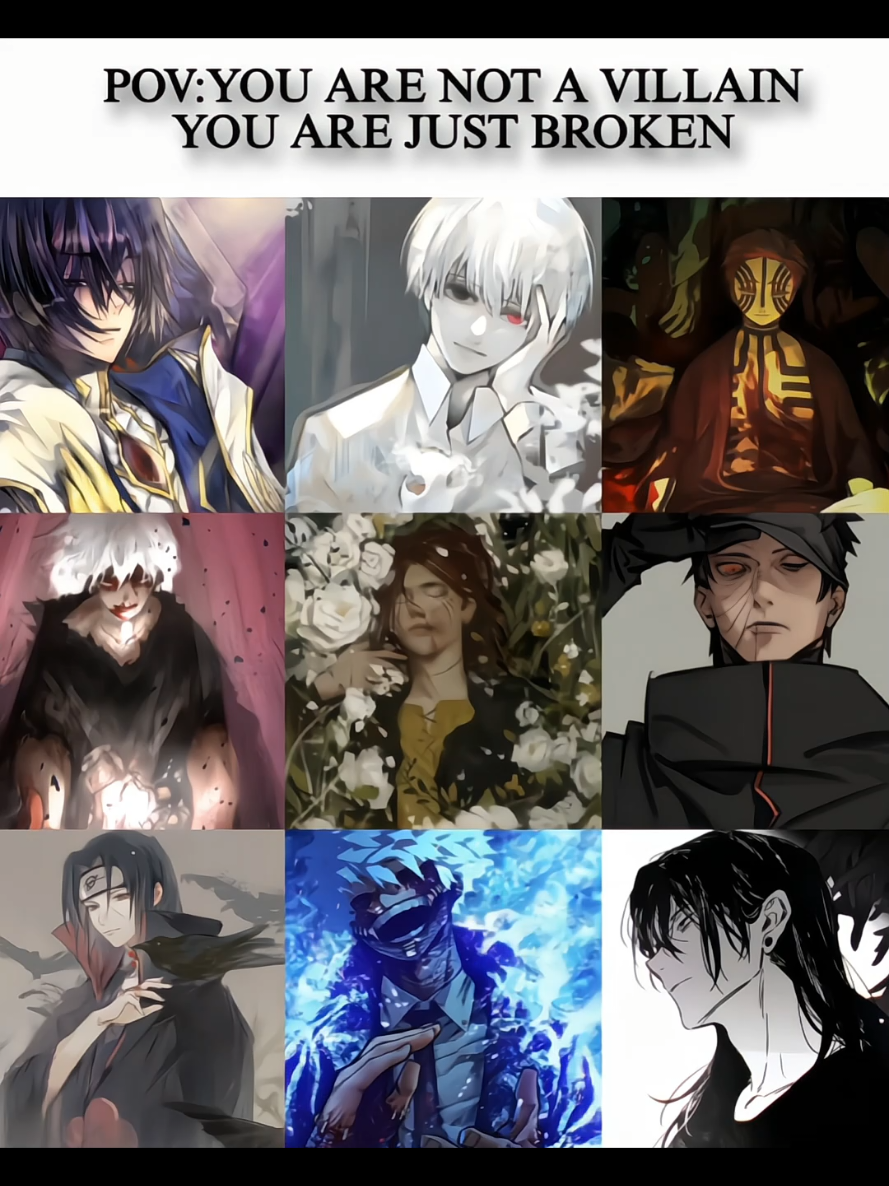 characters who are not villains but just broken  #lelouch #eren #obito #itachi #fypシ゚viral 