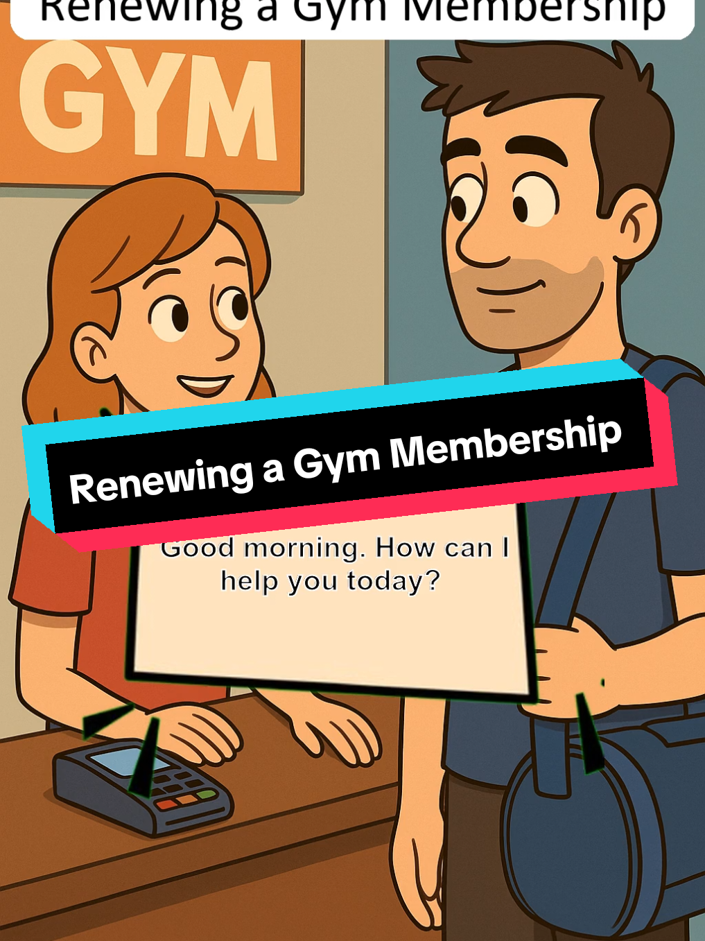 Renewing a Gym Membership : Practice English through dialogues #learnenglish  #englishforbeginners  #practiceenglis 