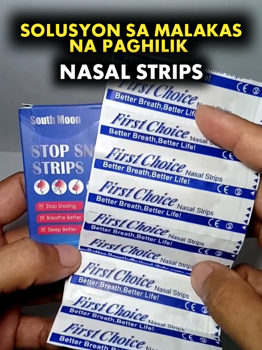 Tinatawag na Nasal Strips. E dikit mo lang siya sa ilong mo bago ka matulog. Makakatulong ito para lumuwag yung panghinga mo sa ilong upang maiiwasan ang malakas na paghilik at sinusitis. Ito lang naman yung hassle free at effective na solusyon sa hilik mo. Click the yellow basket above to order.  #nasalstrips #nasalsnoringstrips #nosepatch #nasalstripsforallergyrhinitis 