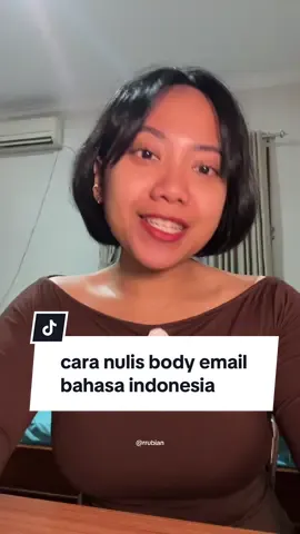 Replying to @jeruknipis2000pas cara nulis body email pake bahasa indonesia. kalian bisa ikutin ini dan sesuaikan dengan background kalian yaa. good luck! #klinikhukumrubi #jobapplicationtips #lawyersoftiktok 
