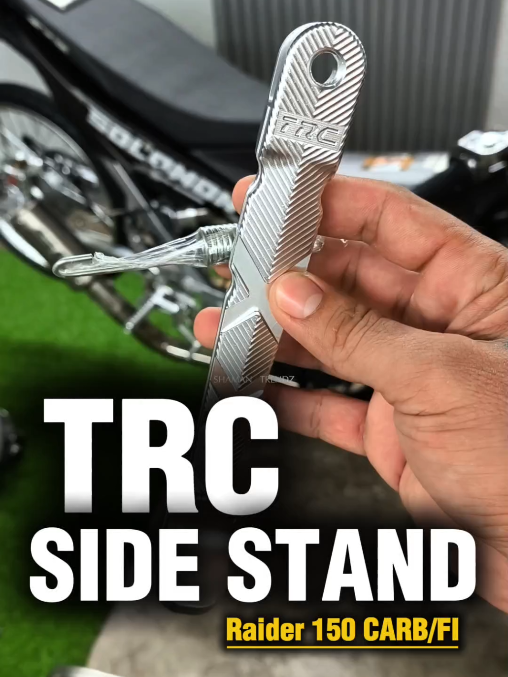 New🔥#TRC CNC SIDE STAND💯✅ Raider150 CARB / FI #motorshow #sidestand #TRC #trcracing #trcthailand🇨🇷 