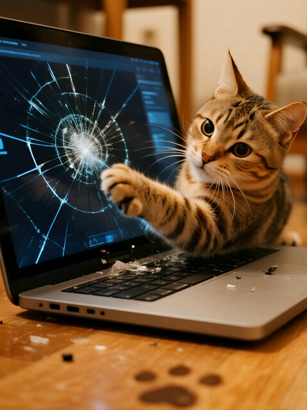 TV? Broken. Computer? Destroyed. Cat? No Regrets. 😼
 #cats #CatChaos #americancat #nyccat  #catfail 