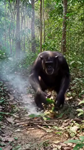 Incredible! Clever Chimpanzee Starts Fire & Uses Torch to Escape Trap!