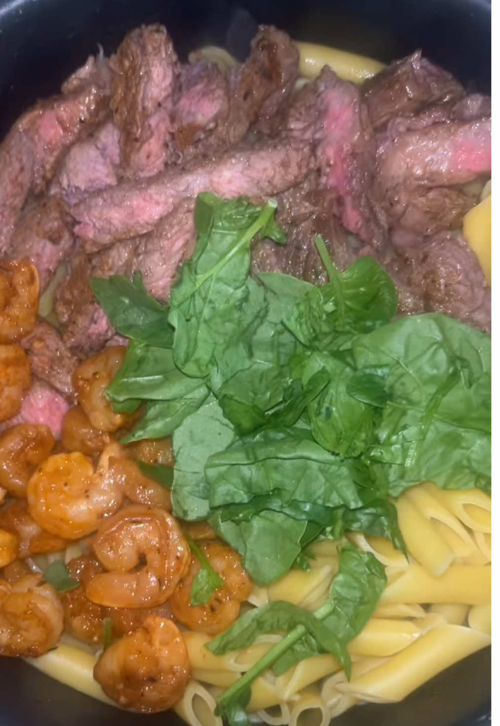 Creamy Cajun shrimp and ribeye Alfredo 😋 #foodporn #fy #fyp #steak #shrimp #alfredo #enjoy #topchef 