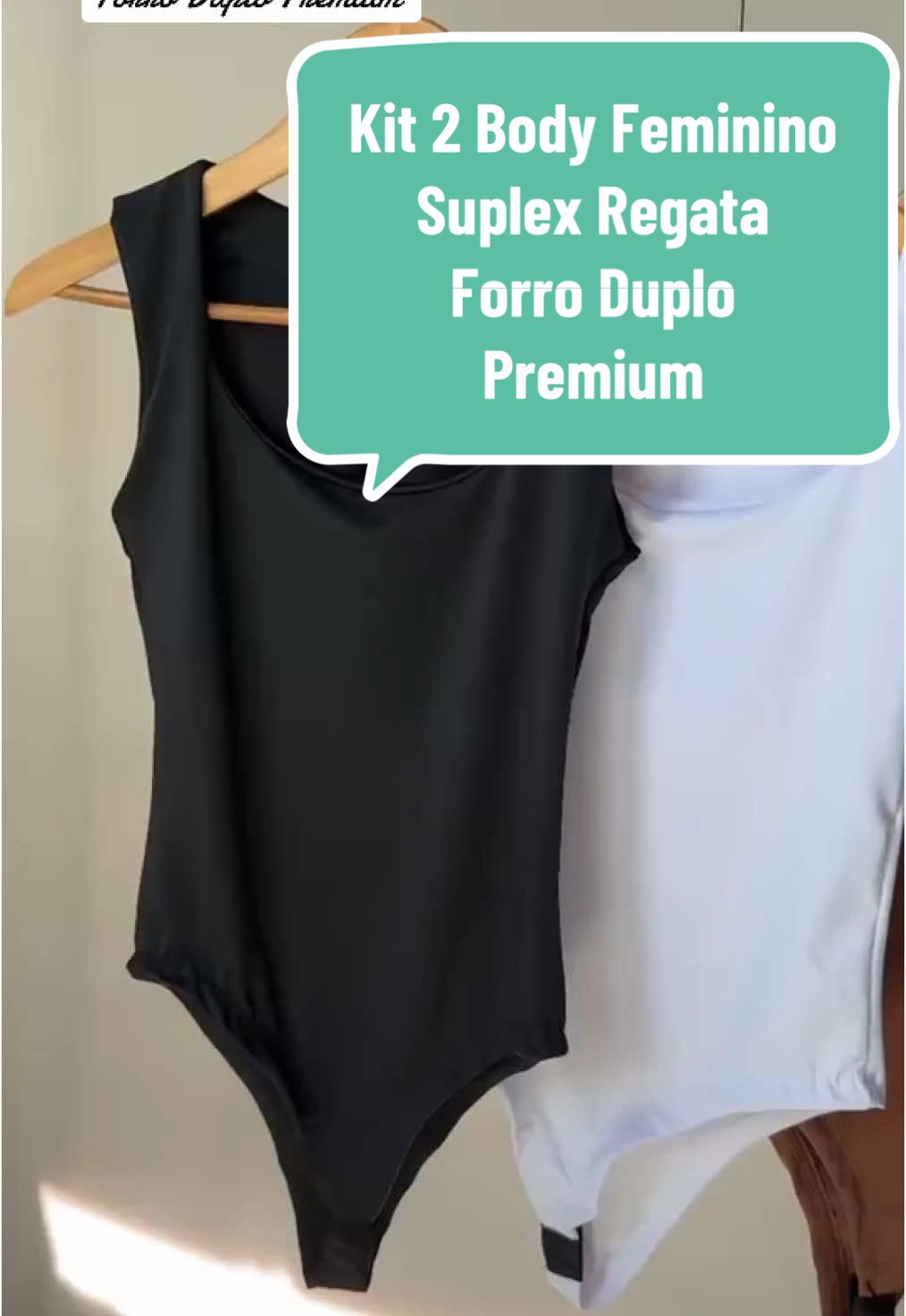 Kit 2 Body Feminino Suplex Regata Forro Duplo Premium #achadinhos #viral #tiktokshop  
