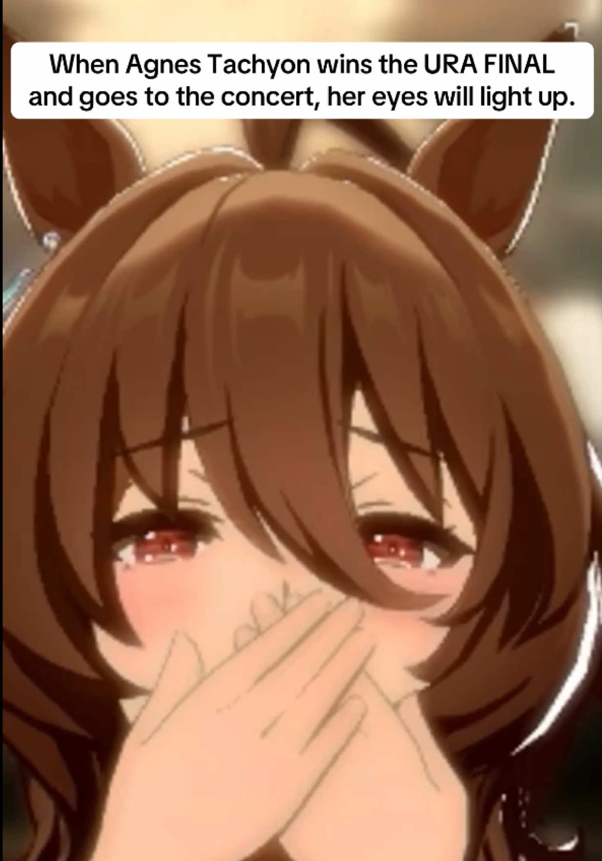 When Agnes Tachyon wins the URA FINAL and goes to the concert, her eyes will light up. #agnestachyon #umamusumeprettyderby #umamusume #ม้าโมเอะ 