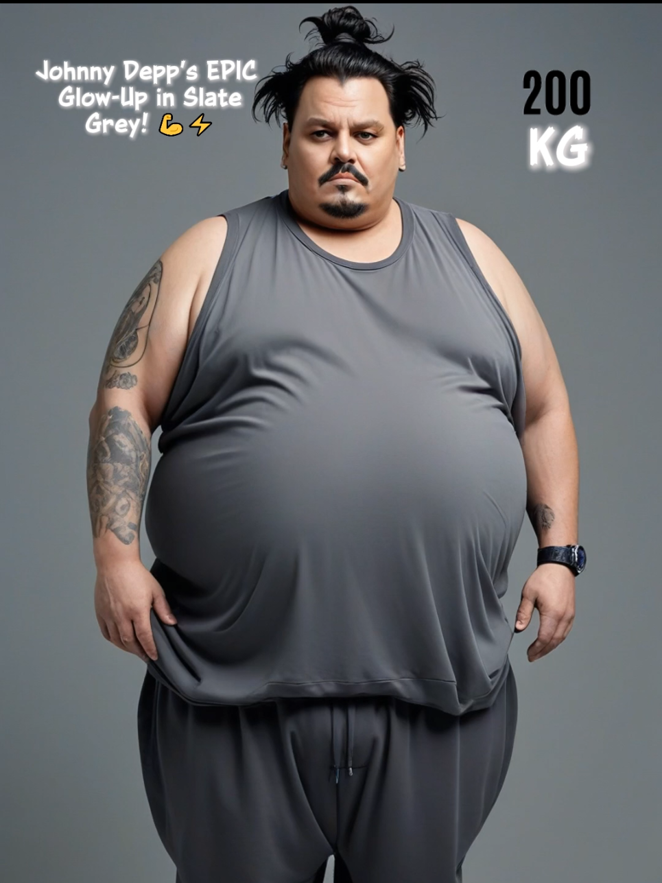 Johnny Depp’s EPIC Glow-Up in Slate Grey! 💪⚡ #GlowUpChallenge  #transformation  From 200 kg to fitness legend, this Johnny Depp-inspired transformation in Slate Grey is JAW-DROPPING! 💪 Jet Black hair slays every stage! ✨ Which look is YOUR inspo? #johnnydepp  #bodybuilding 