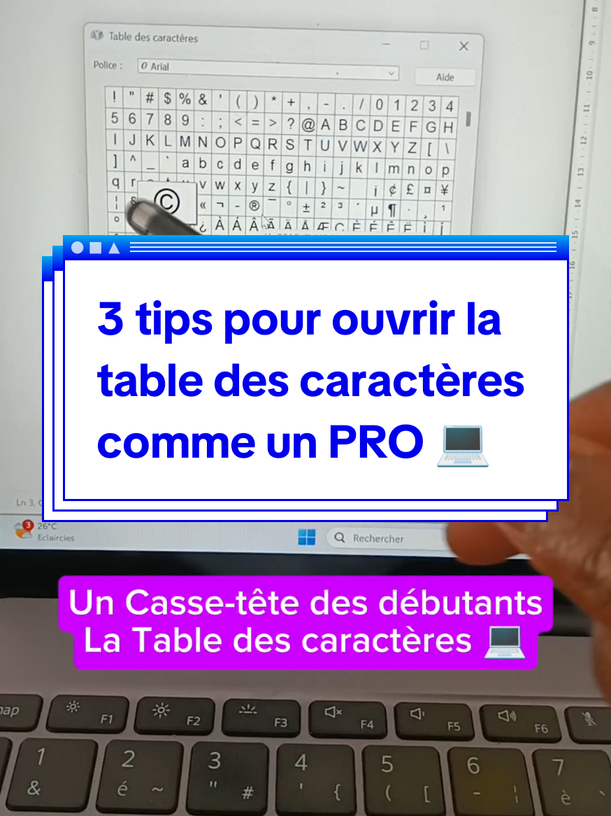 3 méthodes pour Ouvrir la table des caractères de Windows comme un Pro #pc #keyboard #tipsandtricks #viralvideos #fyp 