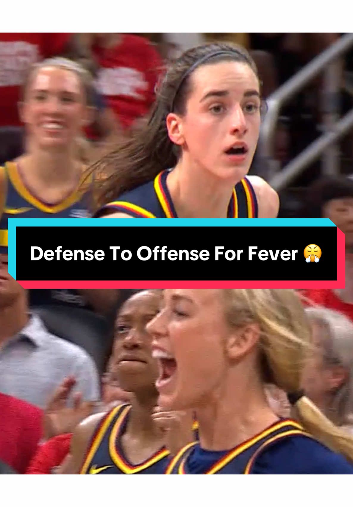 DOIN’ IT ON BOTH ENDS 🙌 Caitlin Clark starts the break with the BLK and then gets the touchdown pass to Sophie Cunningham on the run out #WNBA #fastbreak #score 