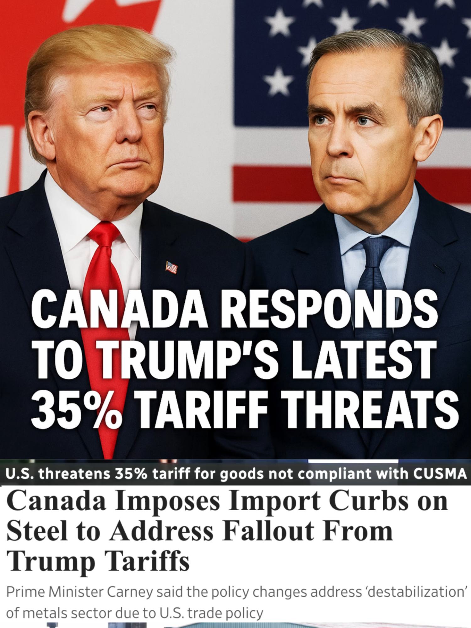 CANADA PRESSES FOR TRADE STABILITY AS TRUMP THREATENS NEW TARIFFS. Canadian officials are facing heightened pressure after former U.S. President Donald Trump threatened to impose a 35 percent tariff on Canadian products starting August 1. The move, which Trump suggests targets goods that do not comply with the Canada United States Mexico Agreement, has been criticized as unpredictable and destabilizing. Canadian negotiators are racing to finalize a revised deal before the deadline, with Ottawa refusing to reveal key details of its negotiating strategy. Experts warn that these tariff threats, if enacted, could severely impact businesses and investment decisions across the country. Meanwhile, opposition leader Pierre Poilievre has called for a more unified Canadian approach, saying Conservatives are willing to work across party lines to get a good deal. Despite uncertainty, Canada’s economy remains resilient, with recent job growth and limited GDP contraction. However, manufacturers report disrupted expansion plans due to the constant shifting of U.S. trade policy. As the federal government weighs its options, including recent concessions like pausing the digital services tax, the question remains whether Trump is bluffing or preparing to escalate a global trade war. – Jonathan Henry Report #breakingnews #trumptariffs #trumptradewar #canadaustrade #markcarney #viral #news #trending #usa #usatoday #viralvideos #todaysnews #latestnews #usanews #usatiktok #viralstories #newsupdate #tiktoknews #todaysheadlines #todaysnewsupdate #uspolitics #canada🇨🇦 #usa🇺🇸 #canada #unitedkingdom #southafrica #australia #newzealand #malaysia #singapore #jamaica #trinidadandtobago #caribbean #usa_tiktok #nytimes #wallstreetjournal #topstories #newsflash #topnews #headlines #cnn #cbsnews #abcnews #msnbc #nbcnews #todaysshow #cnbc #ctvnews #cbcnews #recommended #mfypシ #fyp #followme #YouTube #JonathanHenryReport #subscribe