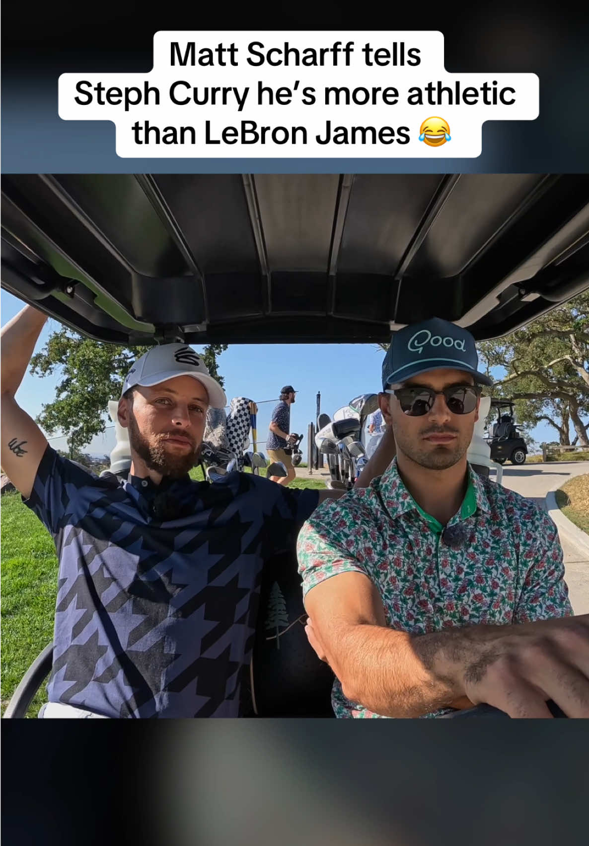 We can’t believe he said this to Steph Curry 😂  #goodgood #golf