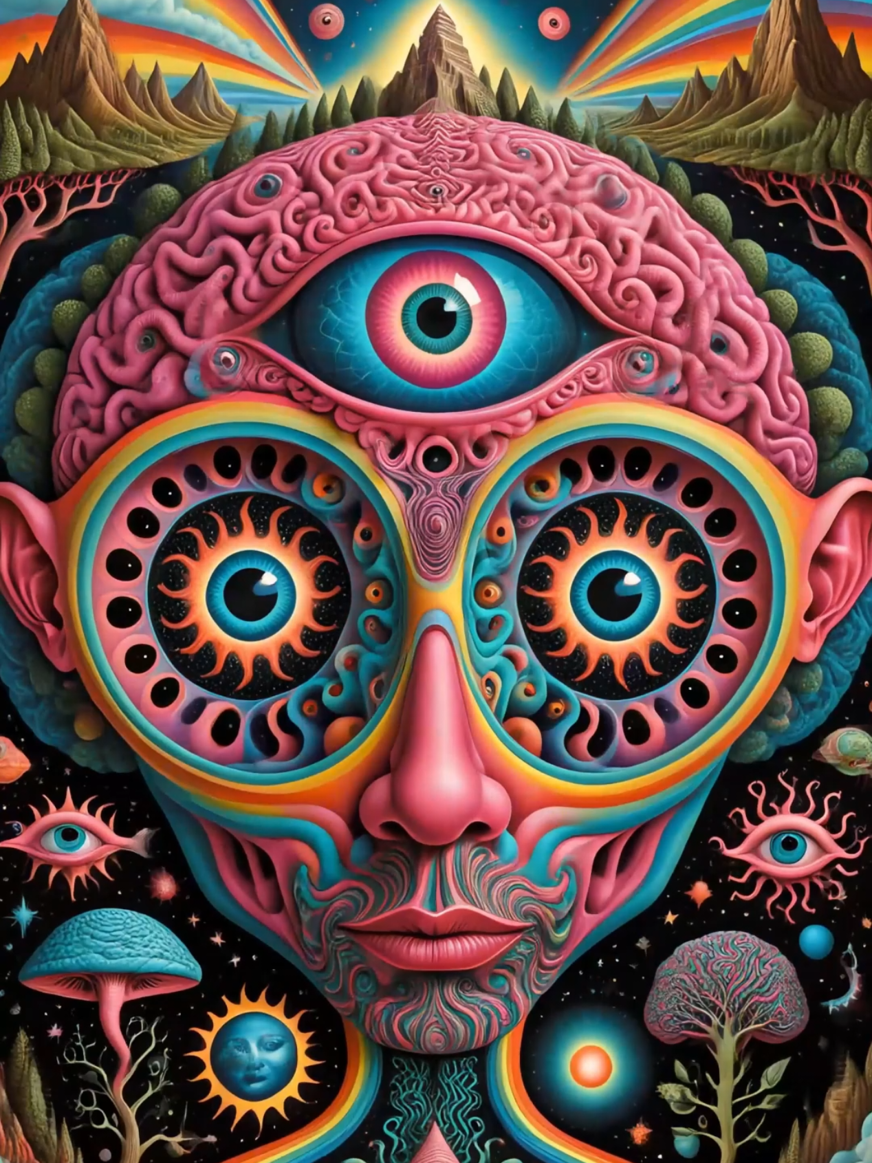 Trippy Brain Journey 🧠  #psychedelicart #trippyvisuals #trippyart #aiart #aiartist #techno 