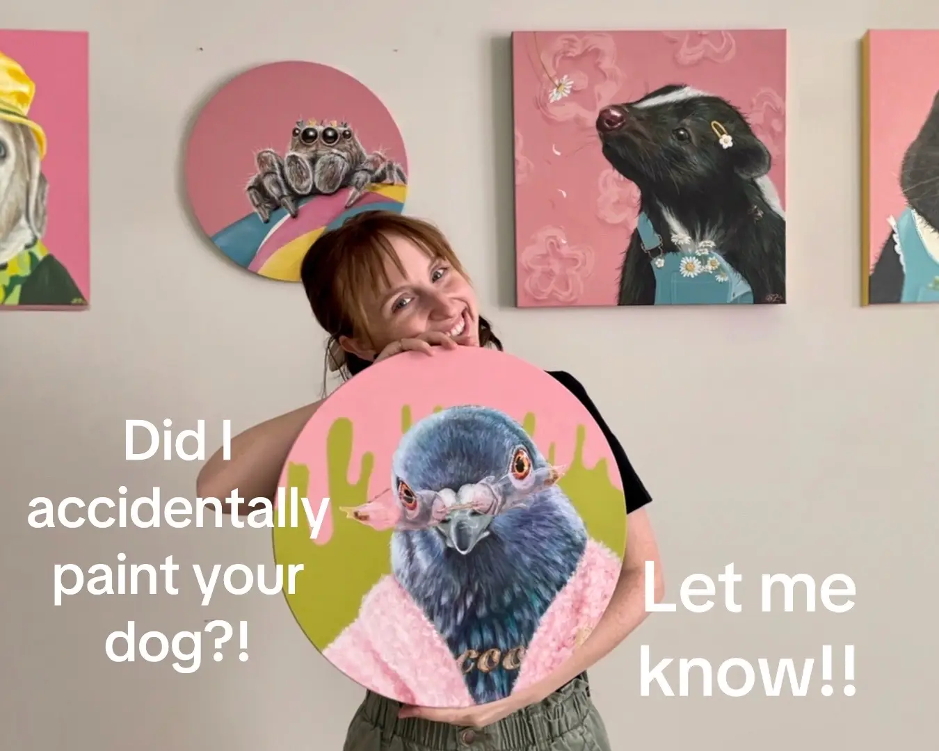 Did I paint your dog?! #acrylicpainter #animallover #acrylicpainting #animalart #funnyart #wholesome #feelgood #spreadjoy #rescuedog #doglover