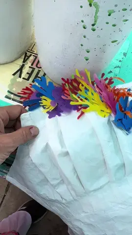 Progress on making a dress out of single use plastics. #creativereuse #trashion
